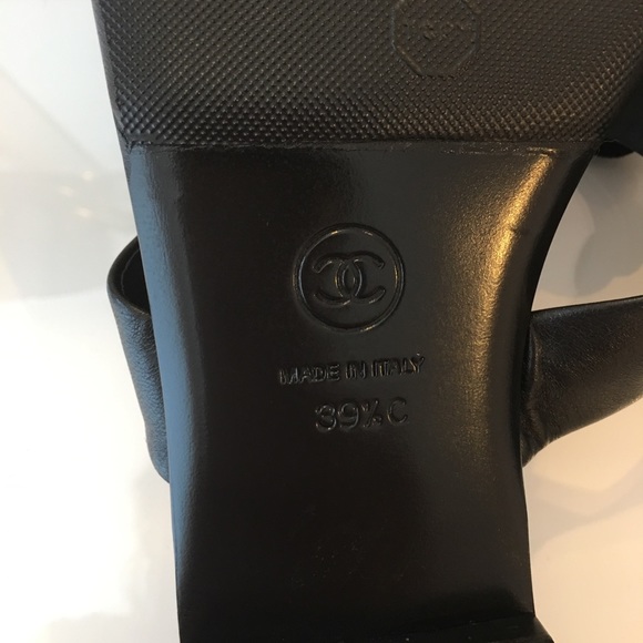 SOLD! Chanel brand new black camellia flat sandals - Picture 5 of 8